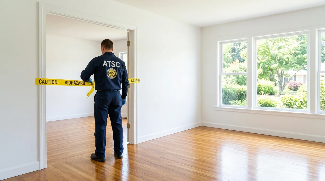 Certified biohazard cleanup crew performing Trauma Scene Cleanup in Glenolden